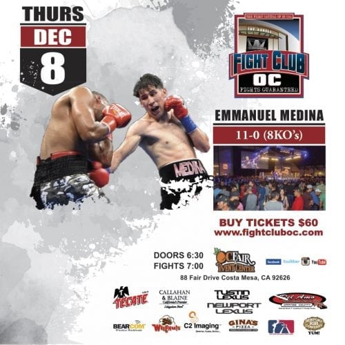 Four Fighters Look To Stay Undefeated On Final Fight Club OC Show of 2016