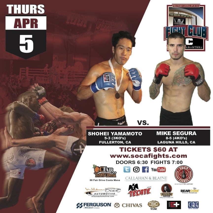 Fight Club OC April 5th MMA Fights Are Locked & Loaded